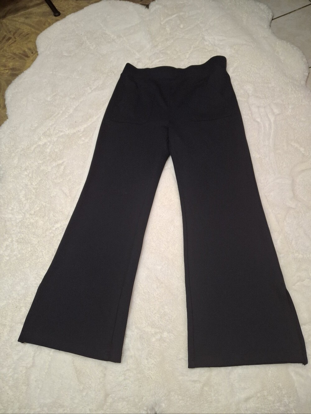 Maeve Anthropologie Eve Flare Pull-On Front Pockets Pants OB1430211 Black Large - Picture 8 of 16